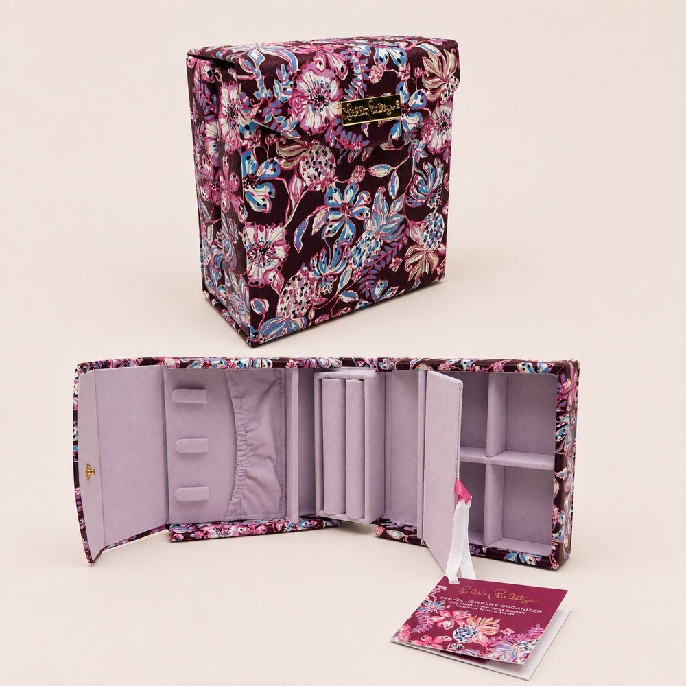 Lilly Pulitzer Travel Jewelry Organizer NWT Compact Vacation Fold Up Case NEW
